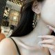 Sequin Star Dangle Long Metal Chain Tassel Drop Earrings Golden